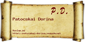 Patocskai Dorina névjegykártya