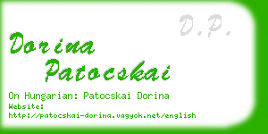 dorina patocskai business card